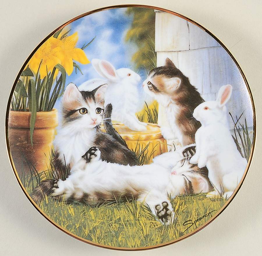 Craig Sprovach Kittens Kittens And Cottontails - No Box by Franklin Mint-1