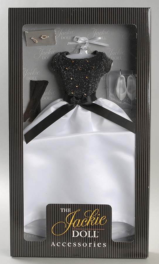 Jackie Doll (Vinyl) Black & White Gown Ensemble - Boxed by Franklin Mint-1