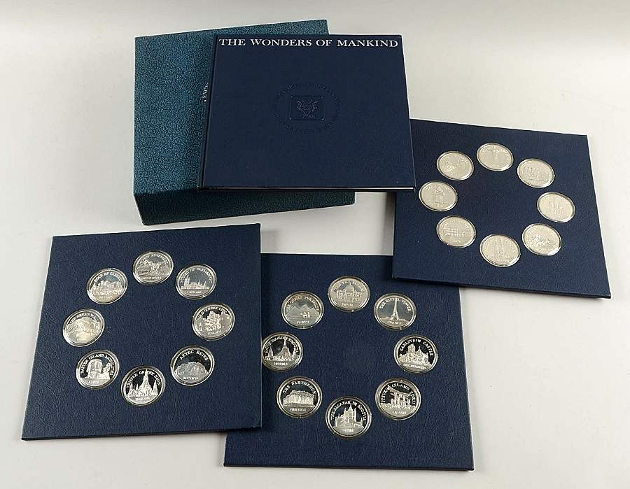 Wonders of Mankind Set Of 24 With Display & Book - With Box by Franklin Mint-1