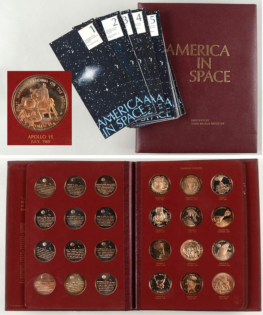 America in Space-Bronze Set Of 36 Medals With Display Album - No Box by Franklin Mint-1