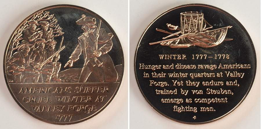 History of the American Revolution Americans Suffer Cruel Winter At Valley  - No Box by Franklin Mint-1