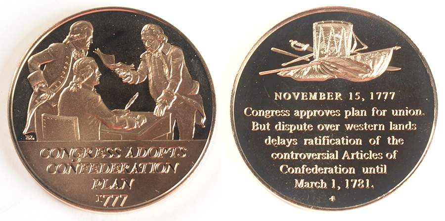 History of the American Revolution Congress Adopts Confederation Plan - No Box by Franklin Mint-1
