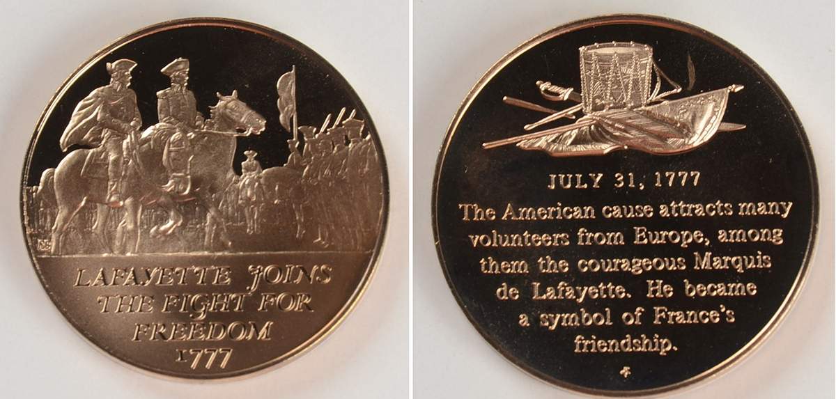 History of the American Revolution Lafayette Joins The Fight For Freedom - No Box by Franklin Mint-1