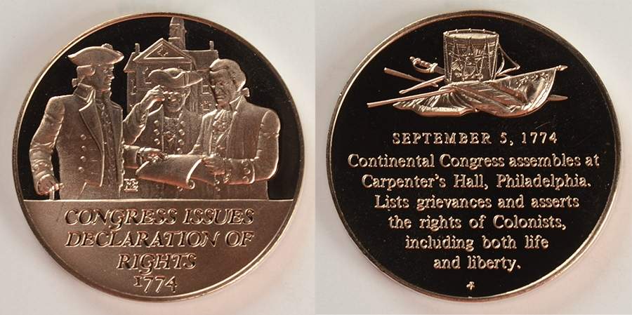 History of the American Revolution Congress Issues Declaration Of Rights - No Box by Franklin Mint-1