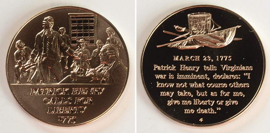 History of the American Revolution Patrick Henry Calls For Liberty - No Box by Franklin Mint-1