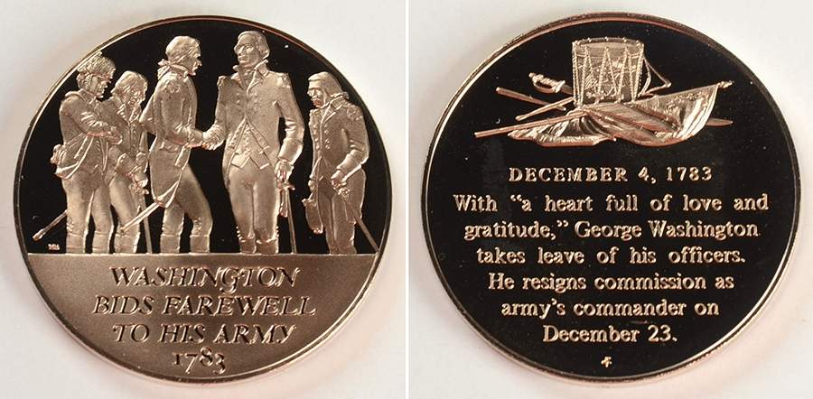 History of the American Revolution Washington Bids Farewell To His Army - No Box by Franklin Mint-1