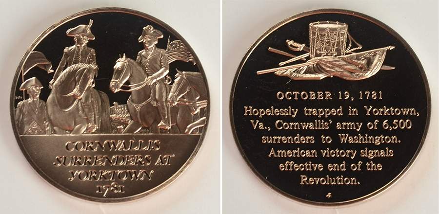 History of the American Revolution Cornwallis Surrenders At Yorktown - No Box by Franklin Mint-1