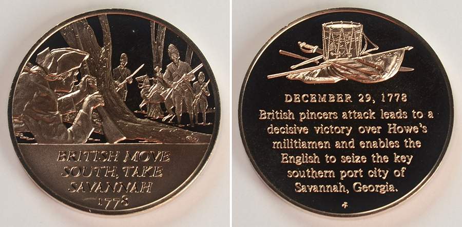 History of the American Revolution British Move South Take Savannah - No Box by Franklin Mint-1
