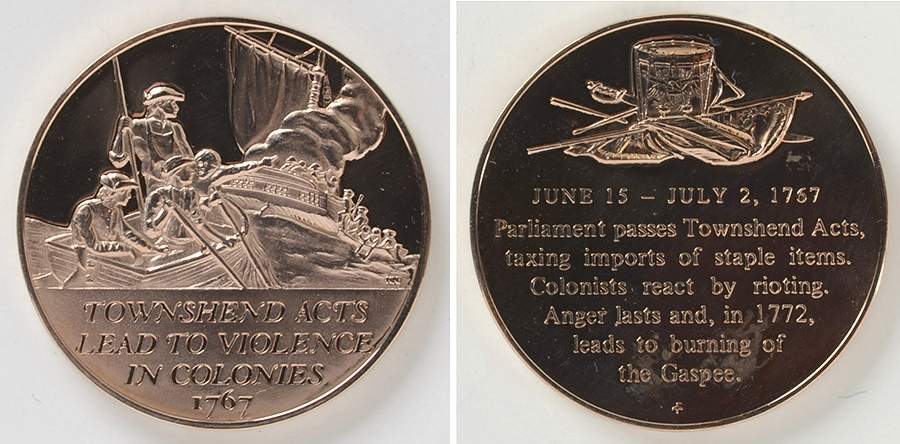 History of the American Revolution Townshend Acts Lead To Violence - No Box by Franklin Mint-1