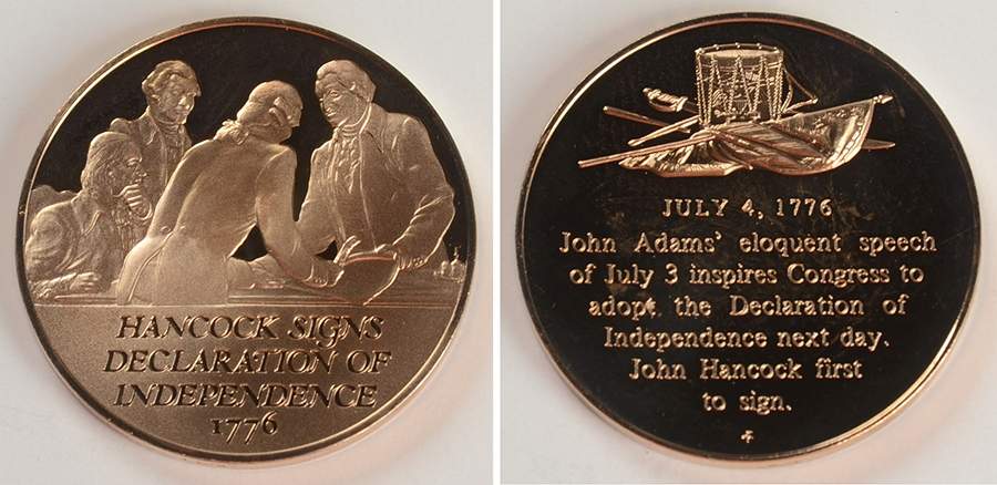 History of the American Revolution Hancock Signs The Declaration Of Indepen - No Box by Franklin Mint-1
