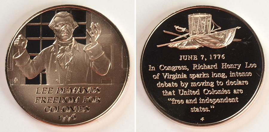 History of the American Revolution Lee Demands Freedom For Colonies - No Box by Franklin Mint-1