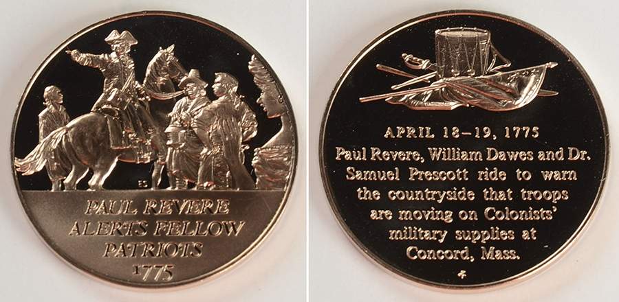 History of the American Revolution Paul Revere Alerts Fellow Patriots - No Box by Franklin Mint-1