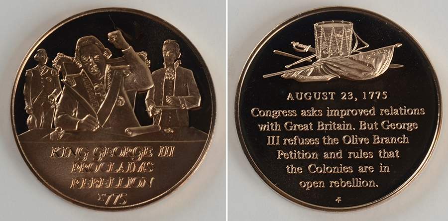 History of the American Revolution King George Iii Proclaims Rebellion - No Box by Franklin Mint-1
