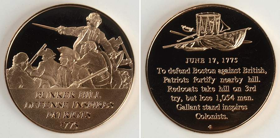 History of the American Revolution Bunker Hill Defense Inspires Patriots - No Box by Franklin Mint-1