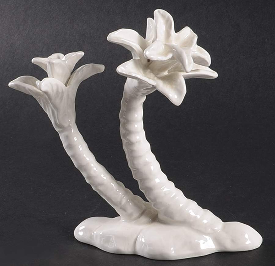 Nativity Figurines (White) Double Palm Trees - No Box by Fitz & Floyd-1