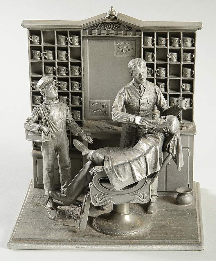 Main Street America Barber Shop - No Box by Franklin Mint-1