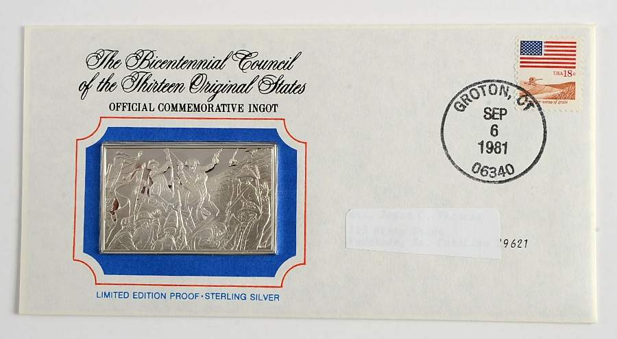 Bicentennial Council Ingots Benedict Arnold Burns New London - No Box by Franklin Mint-1