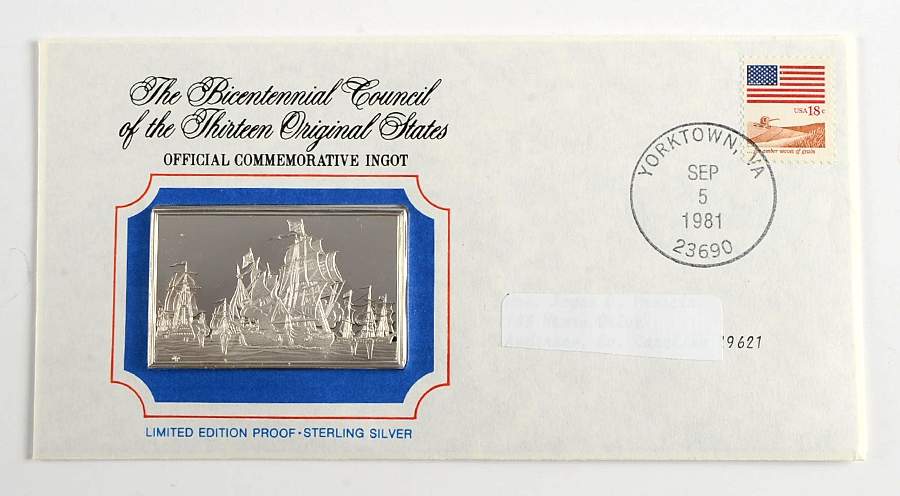 Bicentennial Council Ingots Battle Of Chesapeake Capes - No Box by Franklin Mint-1
