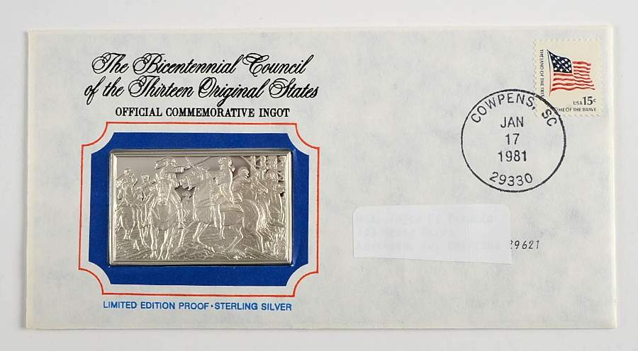 Bicentennial Council Ingots Battle Of Cowpens - No Box by Franklin Mint-1