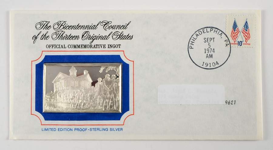 Bicentennial Council Ingots First Continental Congress Unites - No Box by Franklin Mint-1