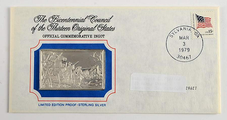 Bicentennial Council Ingots British Attack At Briar Creek - No Box by Franklin Mint-1