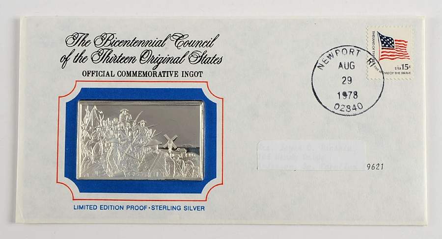 Bicentennial Council Ingots Battle Of Newport - No Box by Franklin Mint-1