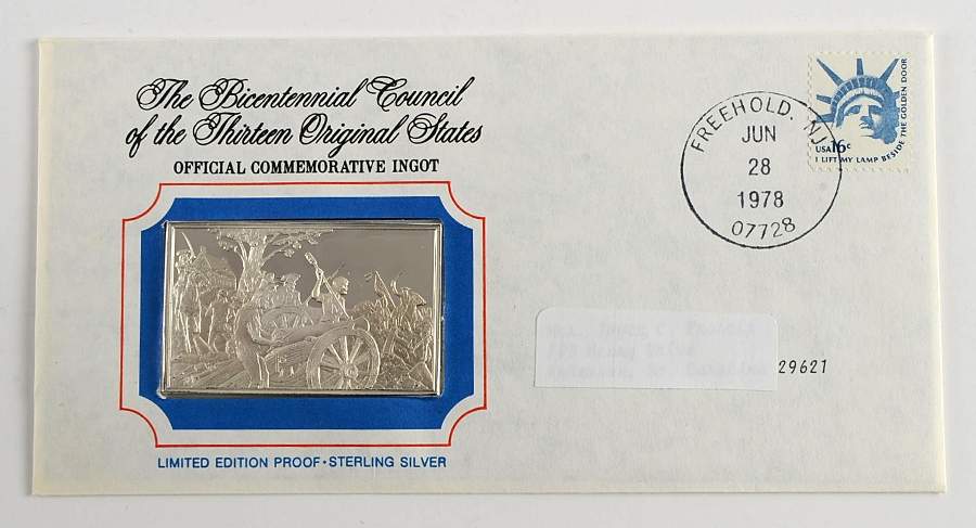 Bicentennial Council Ingots Battle Of Monmouth - No Box by Franklin Mint-1