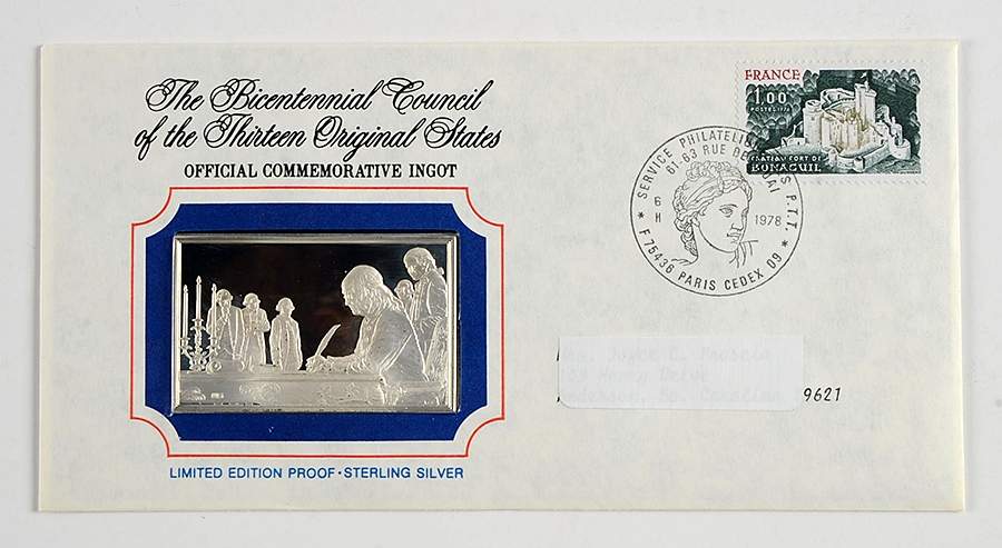 Bicentennial Council Ingots Treaty With France - No Box by Franklin Mint-1