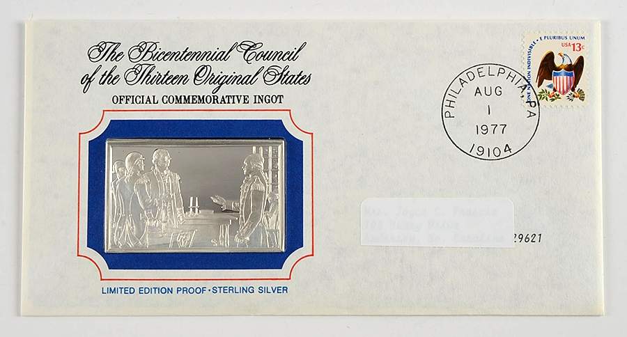 Bicentennial Council Ingots Washington Meets Lafayette - No Box by Franklin Mint-1