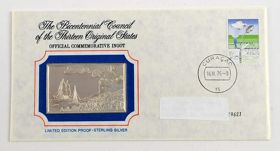 Bicentennial Council Ingots Dutch Fire Salute To American Flag - No Box by Franklin Mint-1