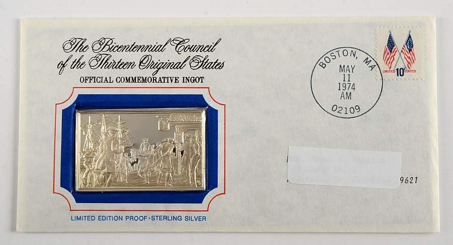Bicentennial Council Ingots England Closes Port Of Boston - No Box by Franklin Mint-1