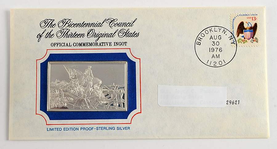 Bicentennial Council Ingots Washington's Withdrawal Saves Continenta - No Box by Franklin Mint-1