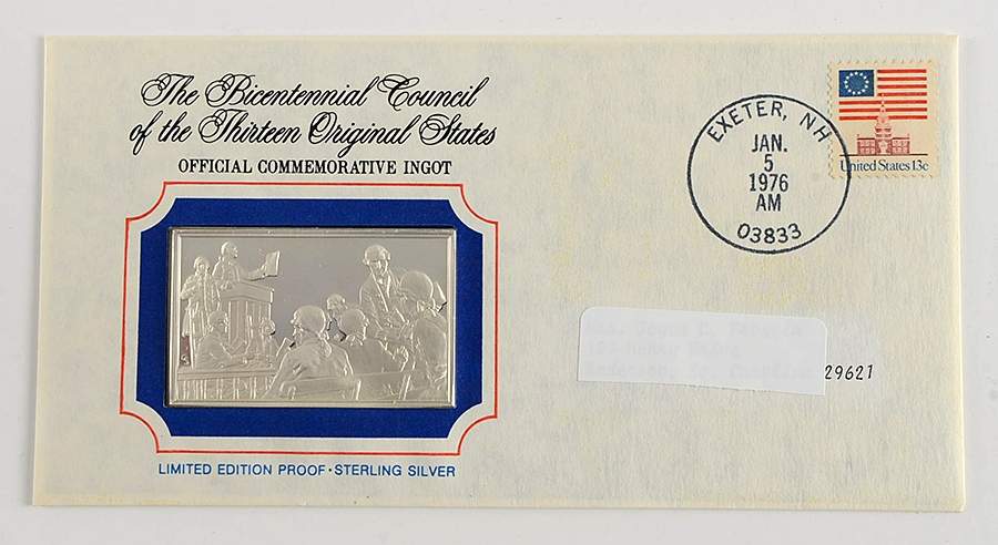 Bicentennial Council Ingots New Hampshire Becomes Independent - No Box by Franklin Mint-1