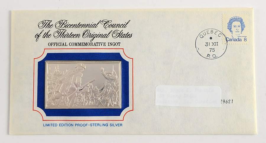 Bicentennial Council Ingots Quebec Campaign Diverts British Strength - No Box by Franklin Mint-1