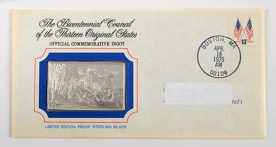 Bicentennial Council Ingots Paul Revere Sounds The Alert - No Box by Franklin Mint-1