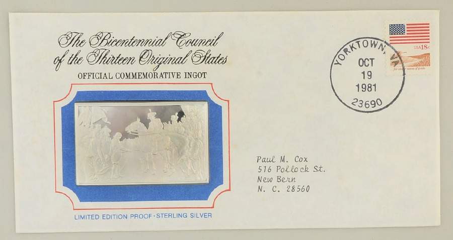 Bicentennial Council Ingots Battle Of Yorktown - No Box by Franklin Mint-1