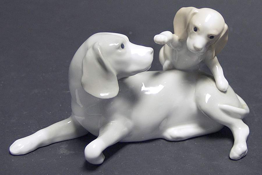 Mother & Baby Animals Playful Moment-Dogs - No Box by Franklin Mint-1