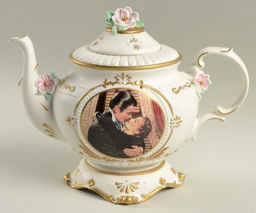 Gone With The Wind Giftware Teapot (Decal) - No Box by Franklin Mint-1