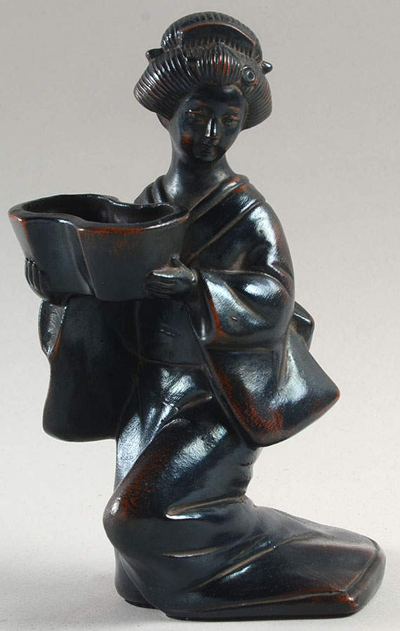 Ceramique Vernissage Geisha Holding Basket-Black - No Box by Fitz & Floyd-1