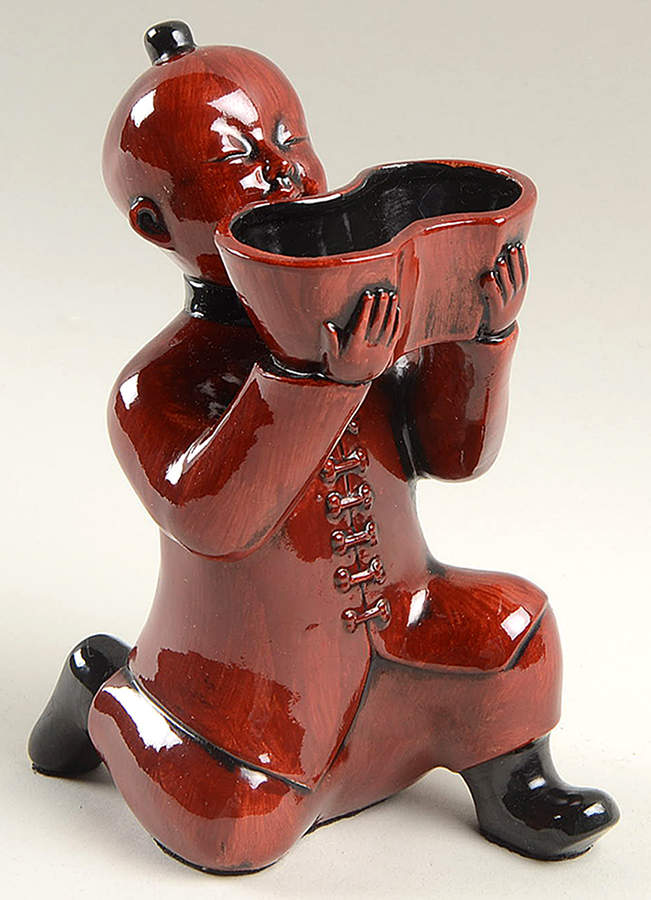 Ceramique Vernissage Oriental Man Holding Bowl-Cinnabar - No Box by Fitz & Floyd-1