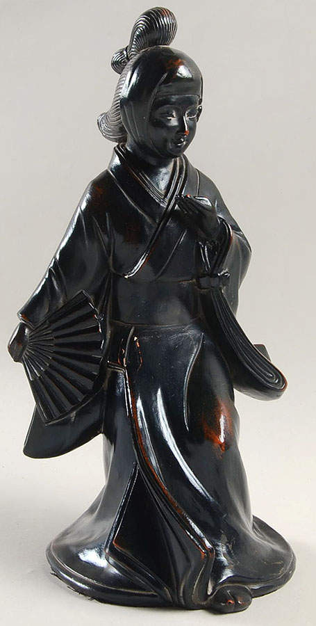 Ceramique Vernissage Dancing Geisha-Black - No Box by Fitz & Floyd-1