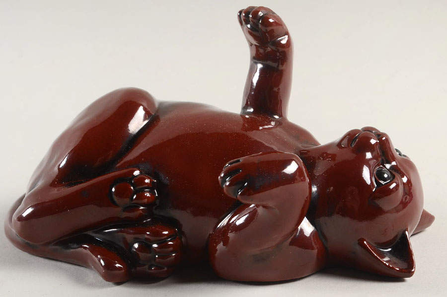 Ceramique Vernissage Playful Kitten-Cinnabar - No Box by Fitz & Floyd-1