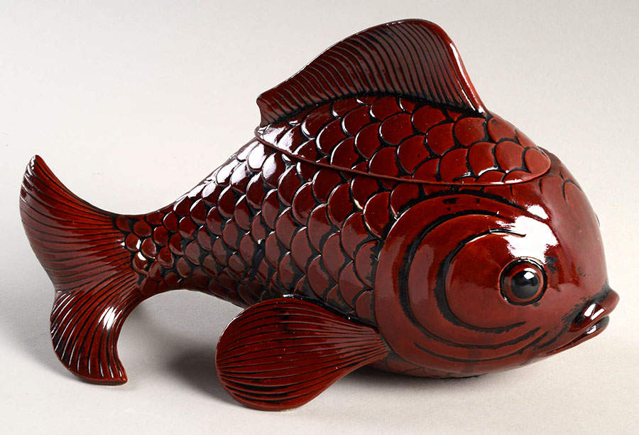 Ceramique Vernissage Fish Box-Cinnabar - No Box by Fitz & Floyd-1
