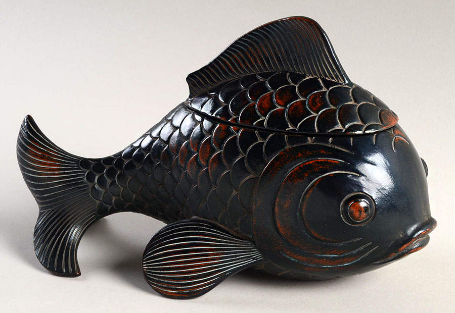 Ceramique Vernissage Fish Box-Black - No Box by Fitz & Floyd-1