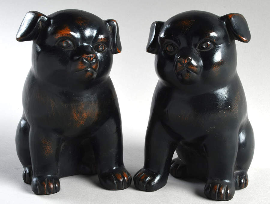 Ceramique Vernissage Dog Pair-Black - No Box by Fitz & Floyd-1