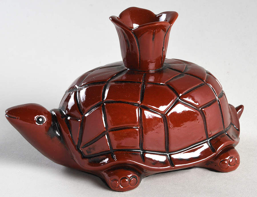 Ceramique Vernissage Turtle Candleholder-Cinnabar - No Box by Fitz & Floyd-1