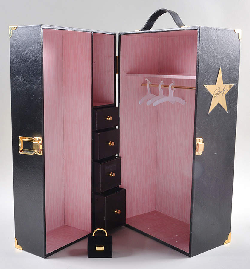 Marilyn Monroe Doll Wardrobe-Black With Drawers - Wardrobe 1 by Franklin Mint-1
