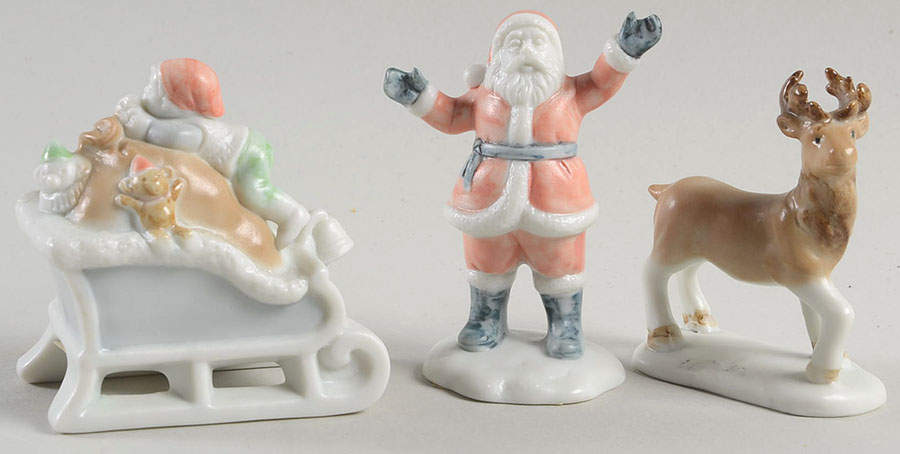 Christmas Village Santa, Sleigh & Deer (Set Of 3) - Boxed by Fitz & Floyd-1