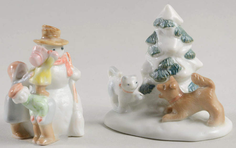 Christmas Village Snowman & Tree (Set Of 2) - No Box by Fitz & Floyd-1