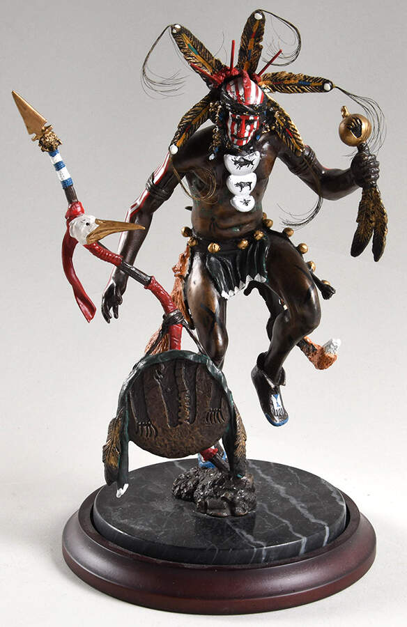 Native American Bronzes Spirit Of The Red Fox - No Box by Franklin Mint-1